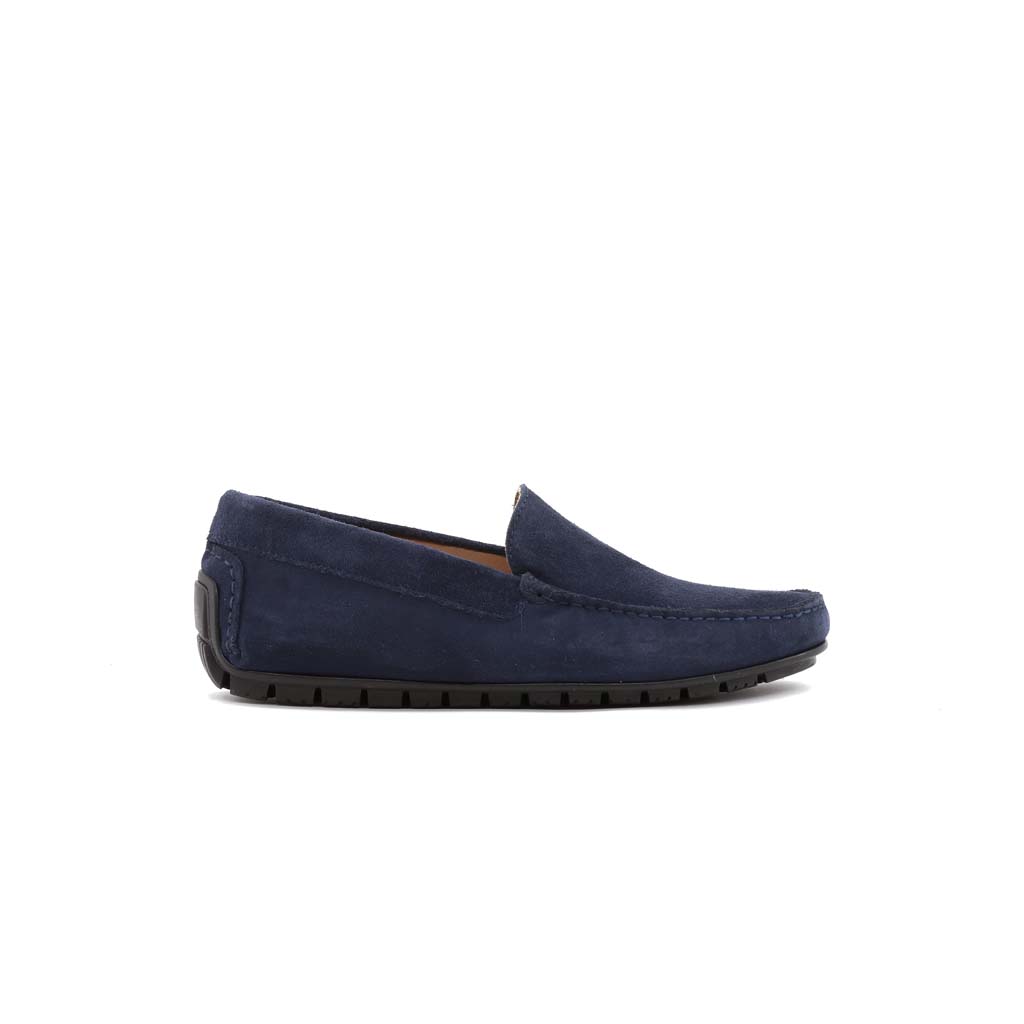Club Style Mocassino Car Shoe Camoscio Blu